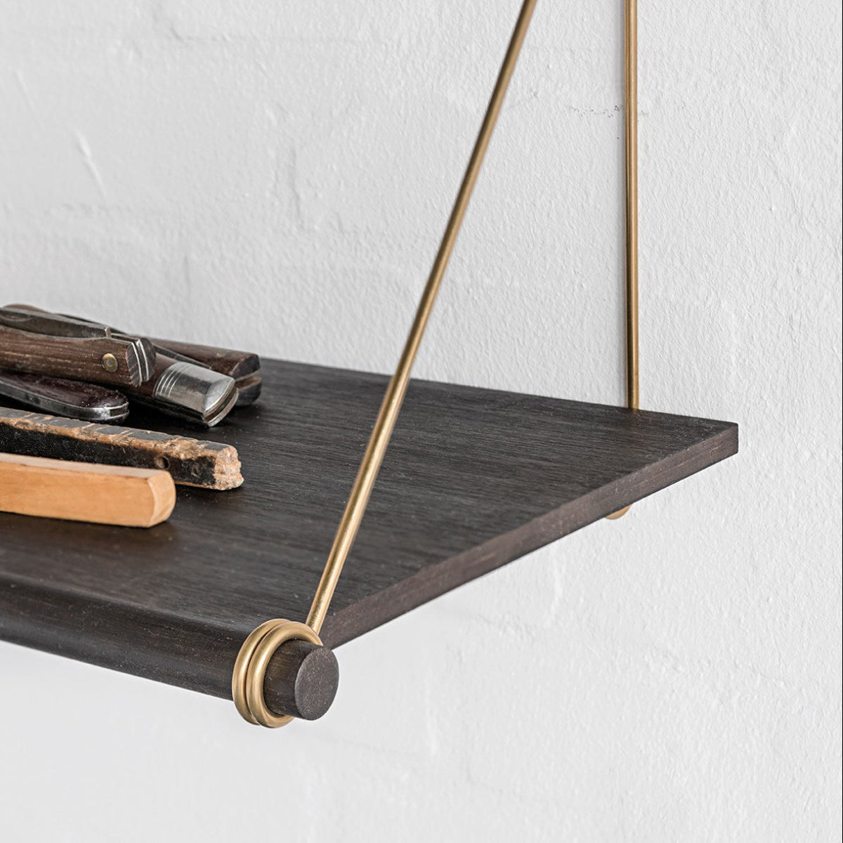 Loop Shelf - Dark Bamboo & Black Steel