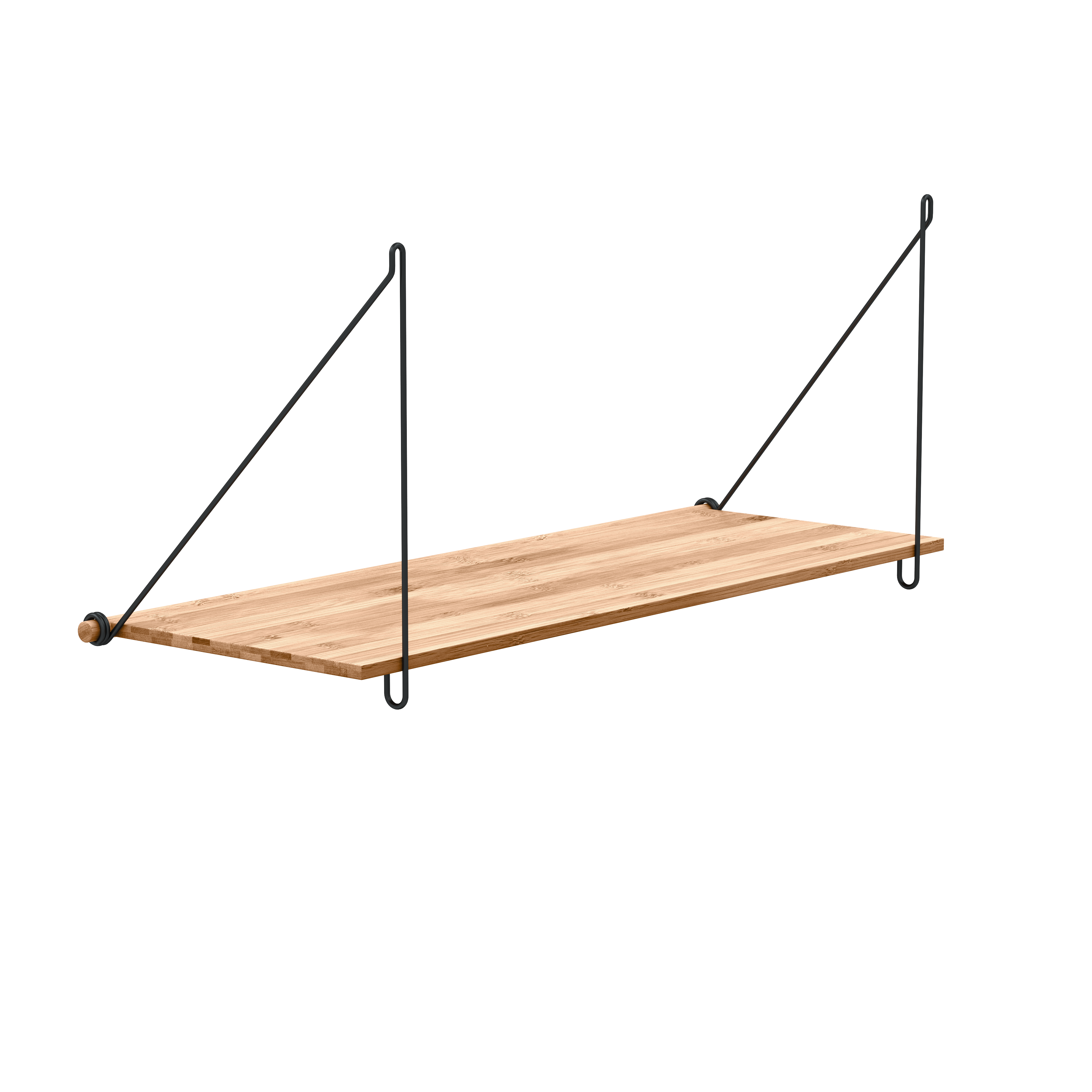 Loop Shelf - Bamboo & Black Steel