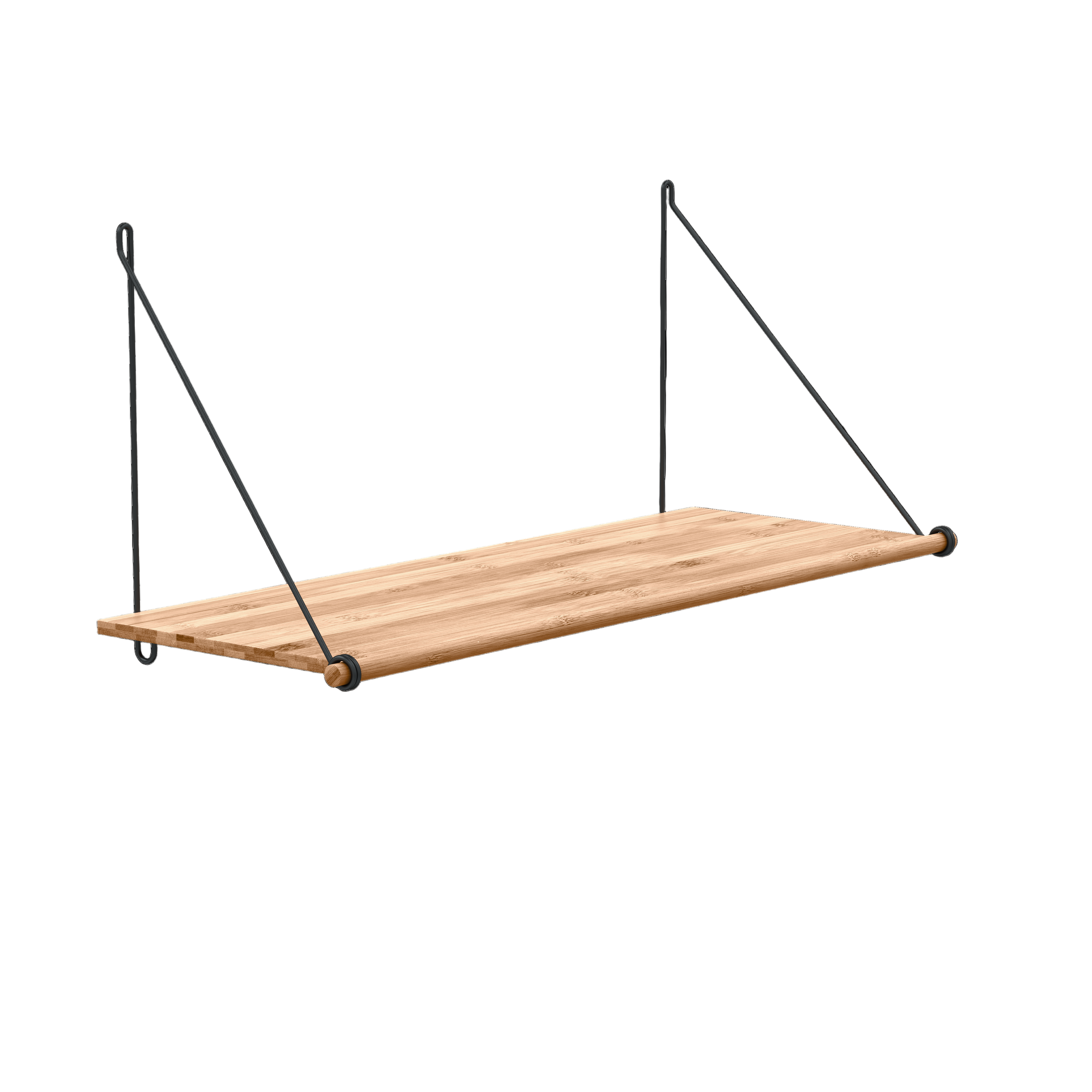 Loop Shelf - Bamboo & Black Steel