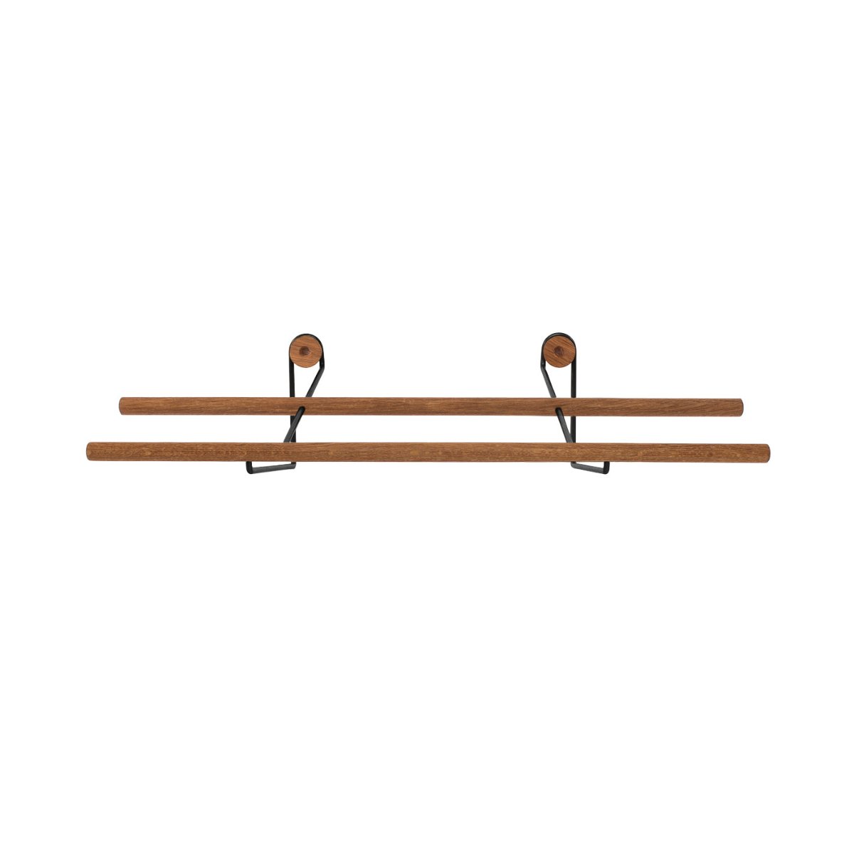 Shoe Rack - Oak & Black Steel