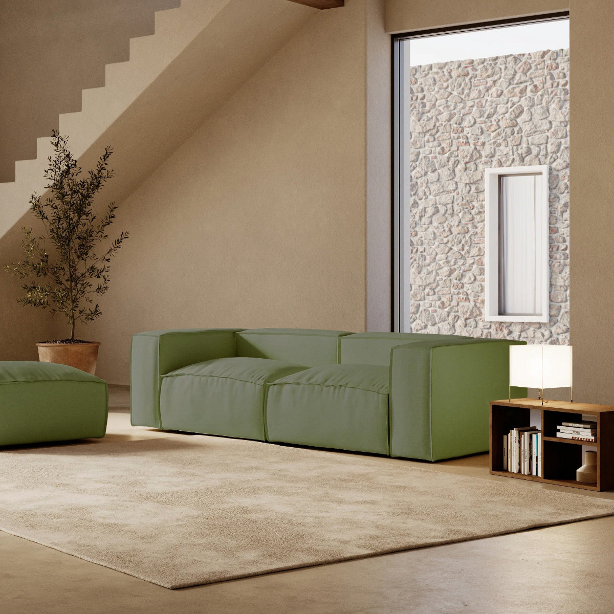 Enfia Sofa (3 seater) - Olive Green