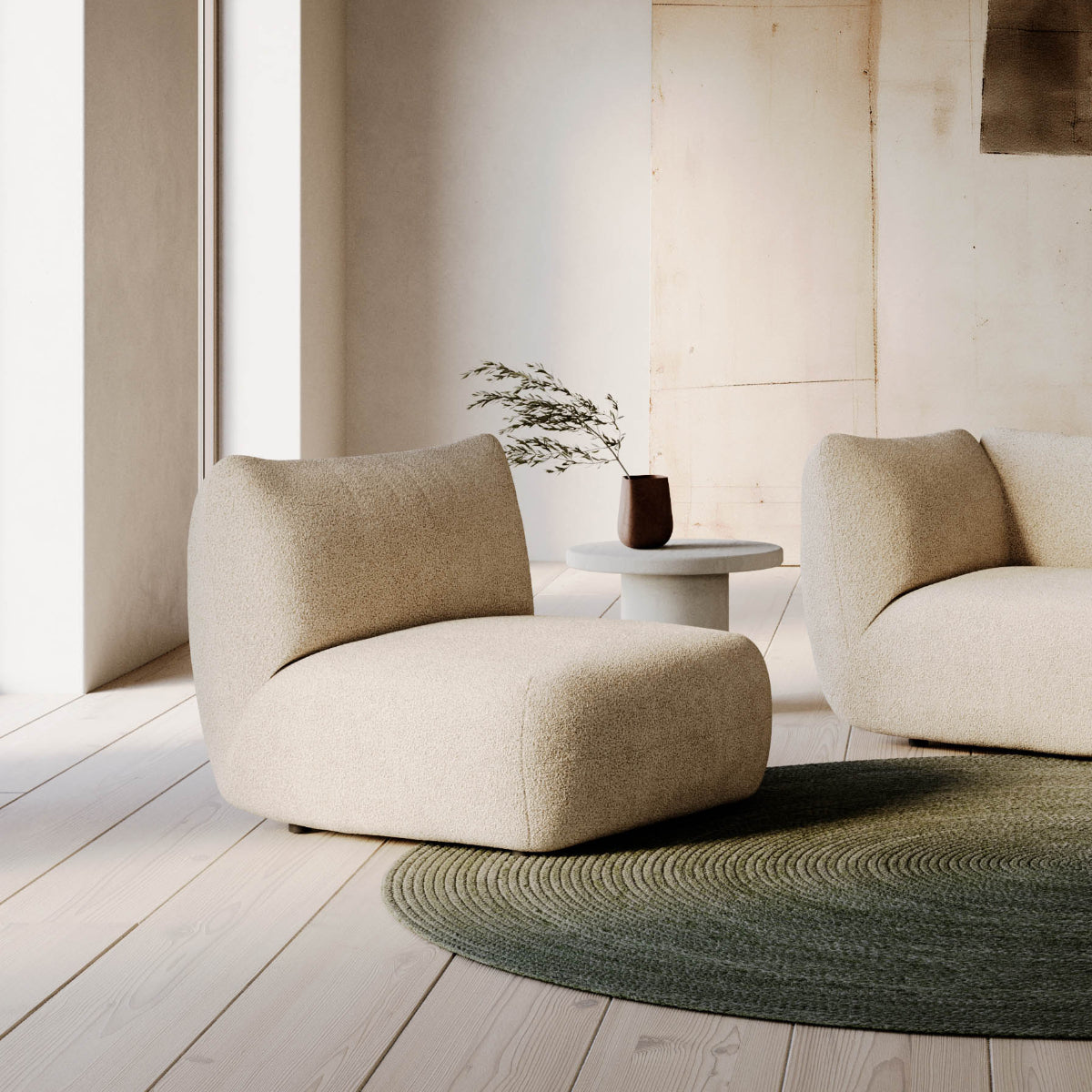 Arnau Loungestol - Beige Bouclé