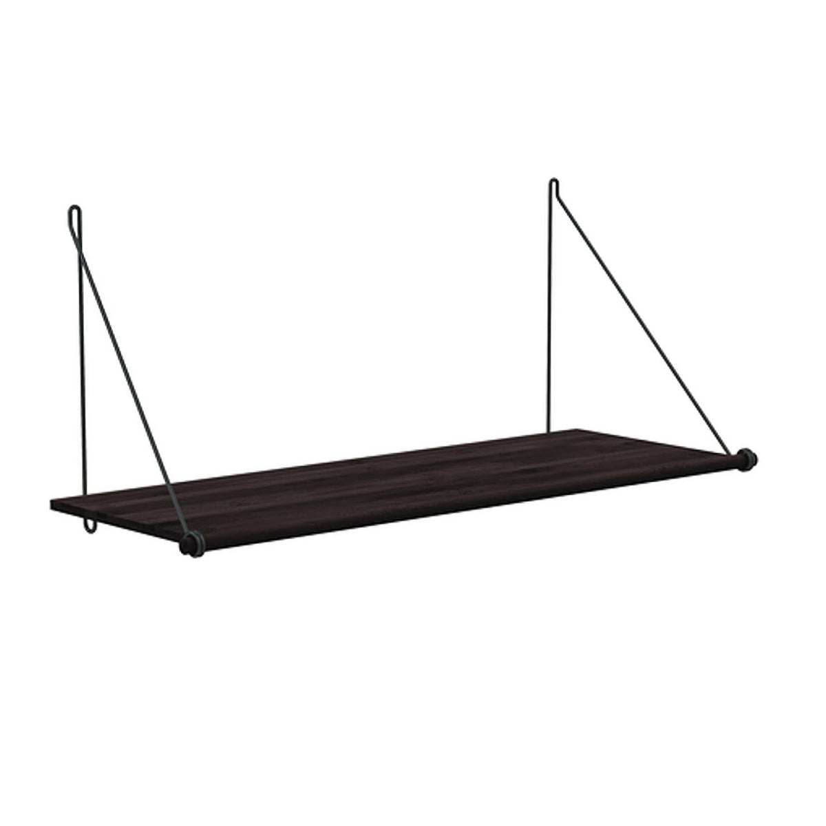 Loop Shelf - Dark Bamboo & Black Steel