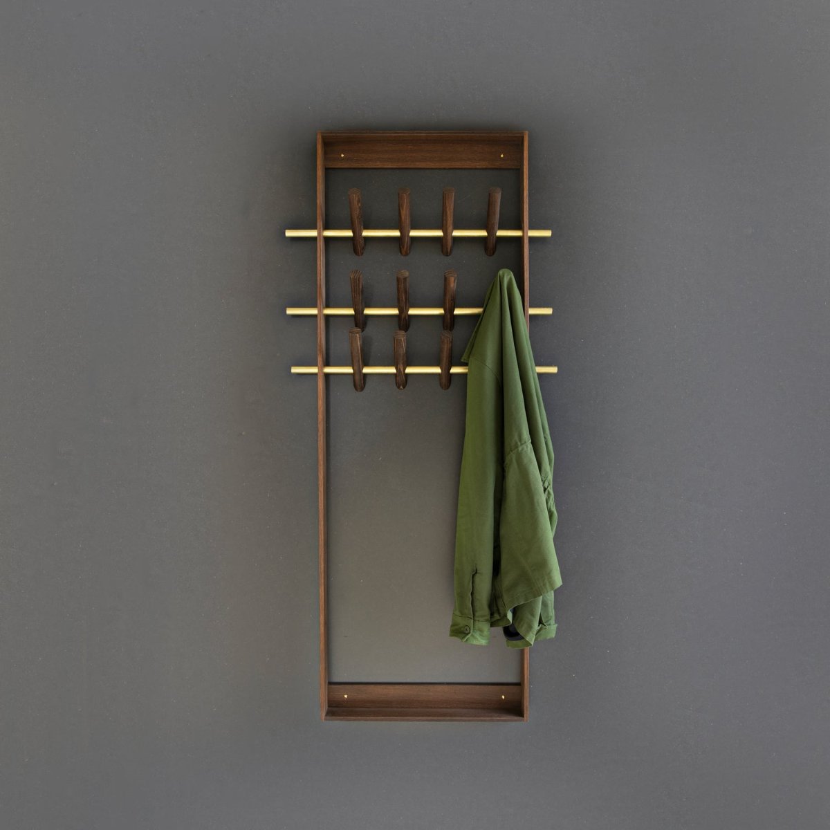 Coat Frame - Smoked Oak & Brass