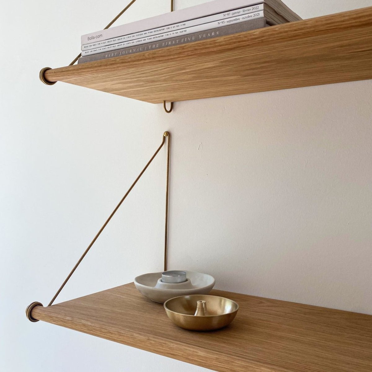 Loop Shelf - Oak & Brass