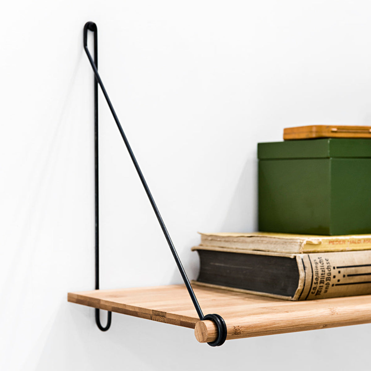 Loop Shelf - Bamboo & Black Steel