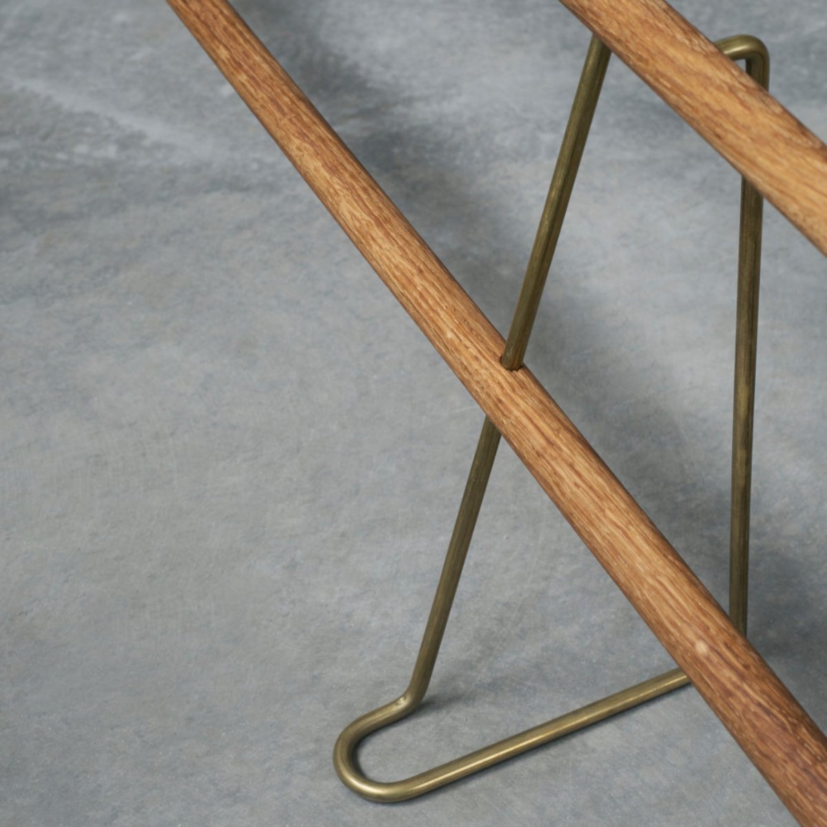 Shoe Rack - Oak & Brass