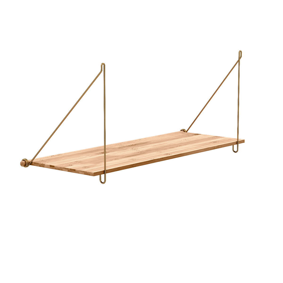 Loop Shelf - Bamboo & Brass