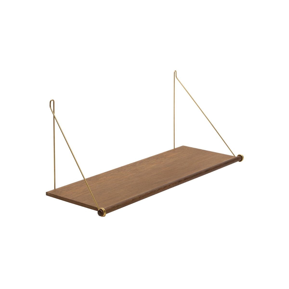 Loop Shelf - Smoked Oak & Brass