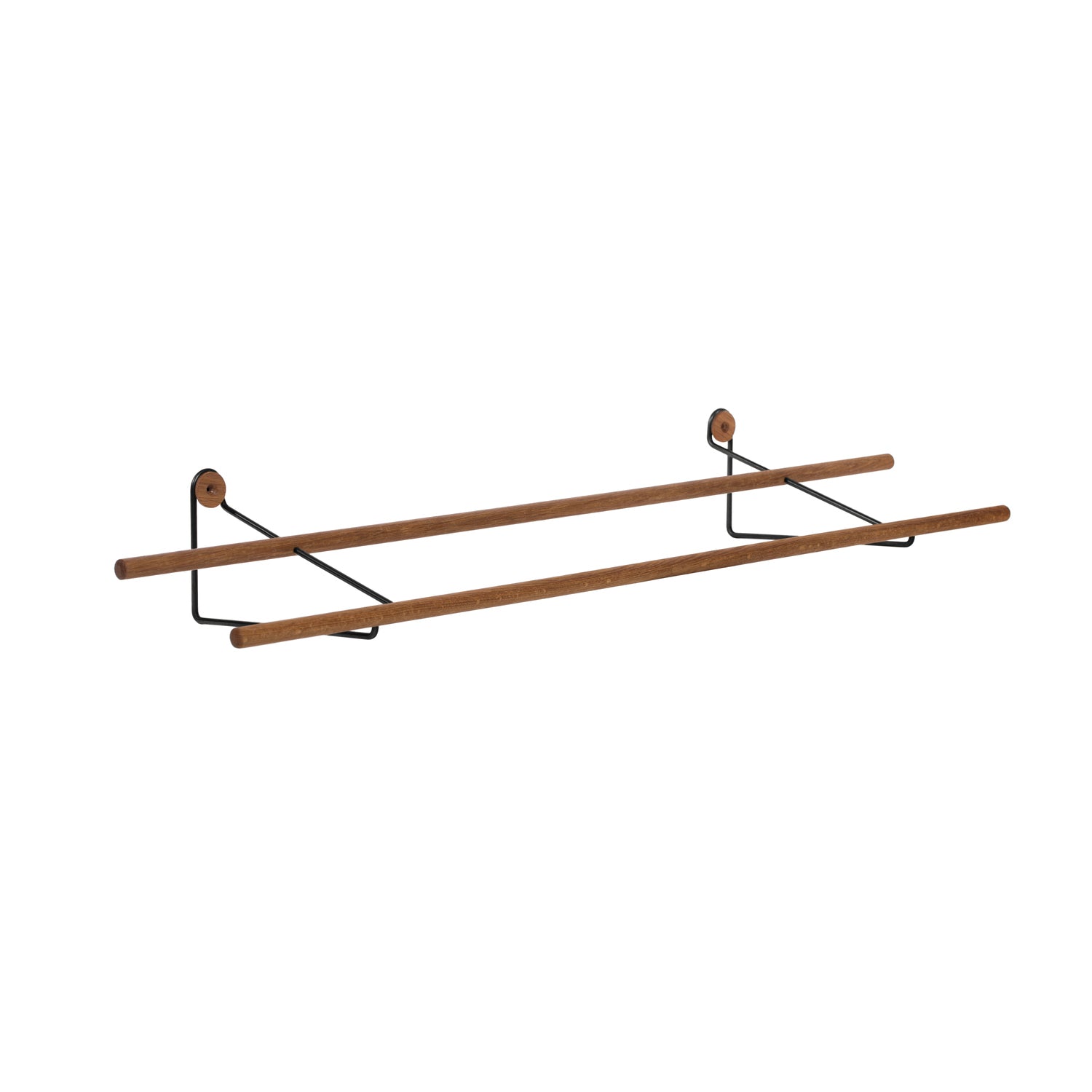 Shoe Rack - Oak & Black Steel