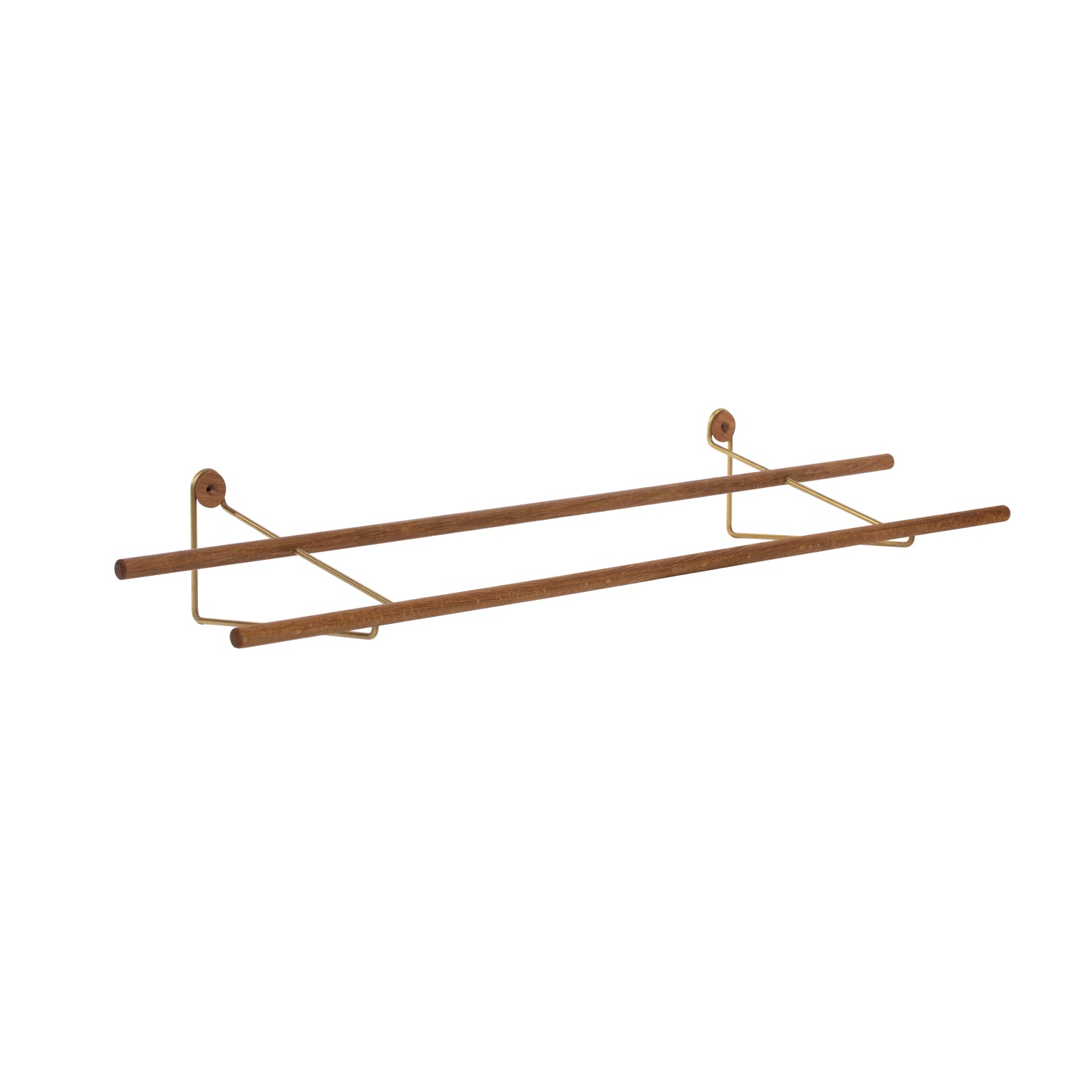 Shoe Rack - Oak & Brass