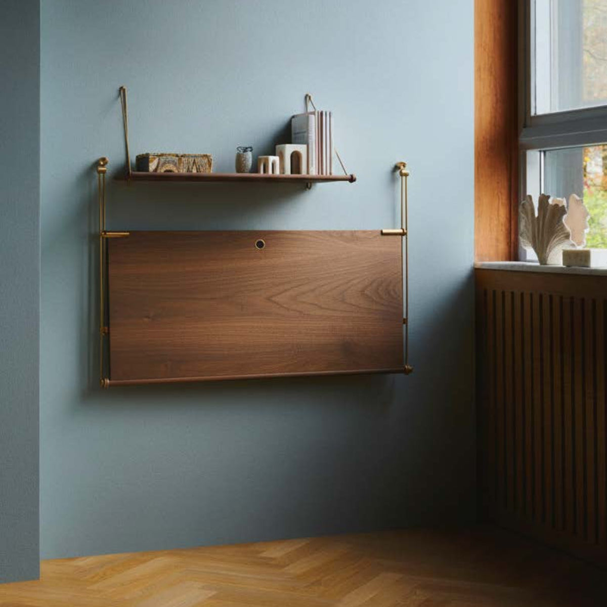 Loop Desk - Smoked Oak & Brass